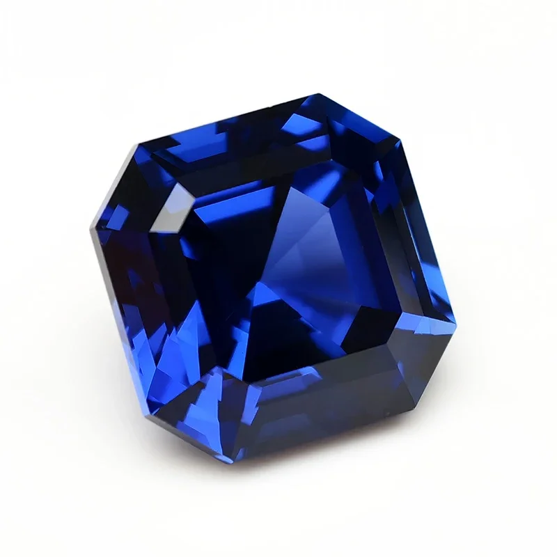 Hübscher loser blauer Saphir 10x10mm Asscher-Schliff loser Edelstein für Schmuckherstellung/Sammlung/Geschenk/Einsetzen Mohs-Härte Edelsteine – Detail 1
