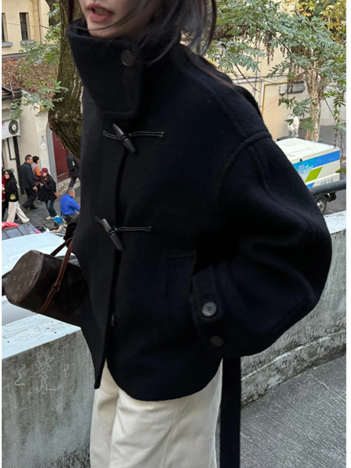 Unico Super Sli Winter Bla Cappotto di lana da donna Thiened ort Sle Versione coreana Pendolarismo Sle Fibra di poliestere