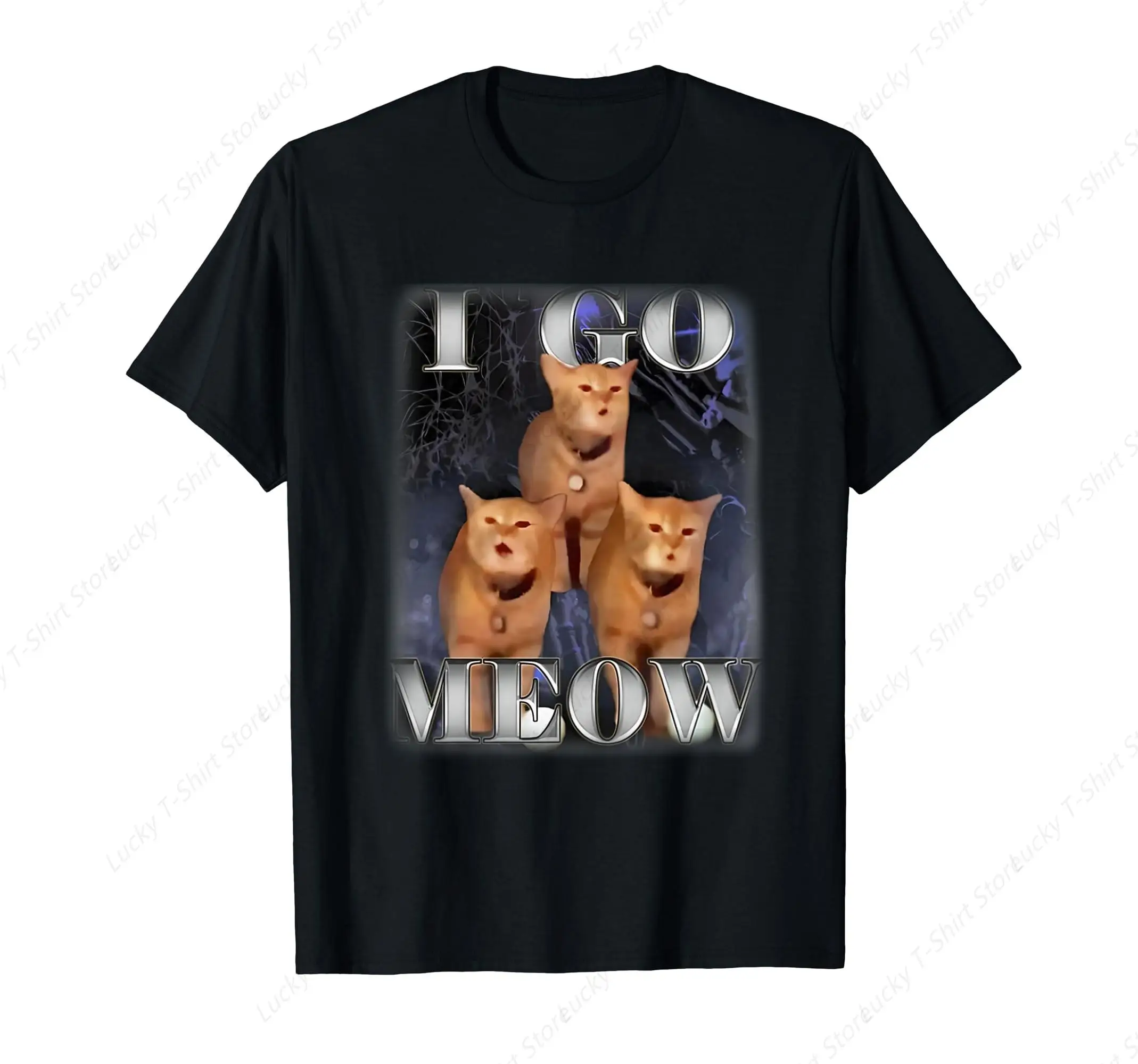 Funny Cat Singing Meme Music Cats Lover T-Shirt Cute Graphic Tshirt Mens Clothing for Daily GYM Tee Tops Streetwear Shirts