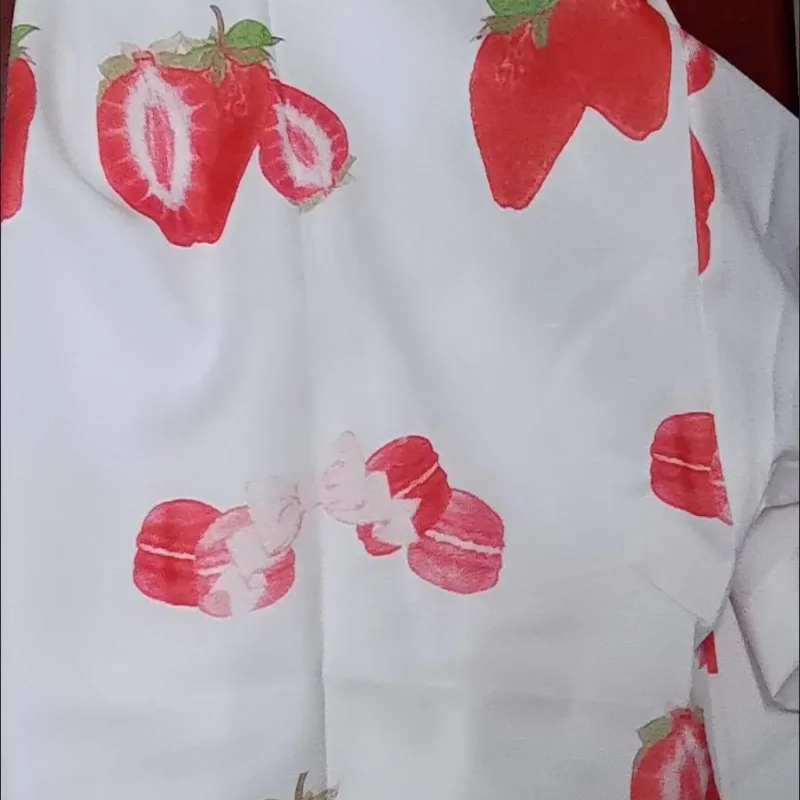 Shirts Women Strawberry-printed Summer Fashion Breathable Baggy Casual Tops Sweet Girlish All-match Seductive Ulzzang Temper