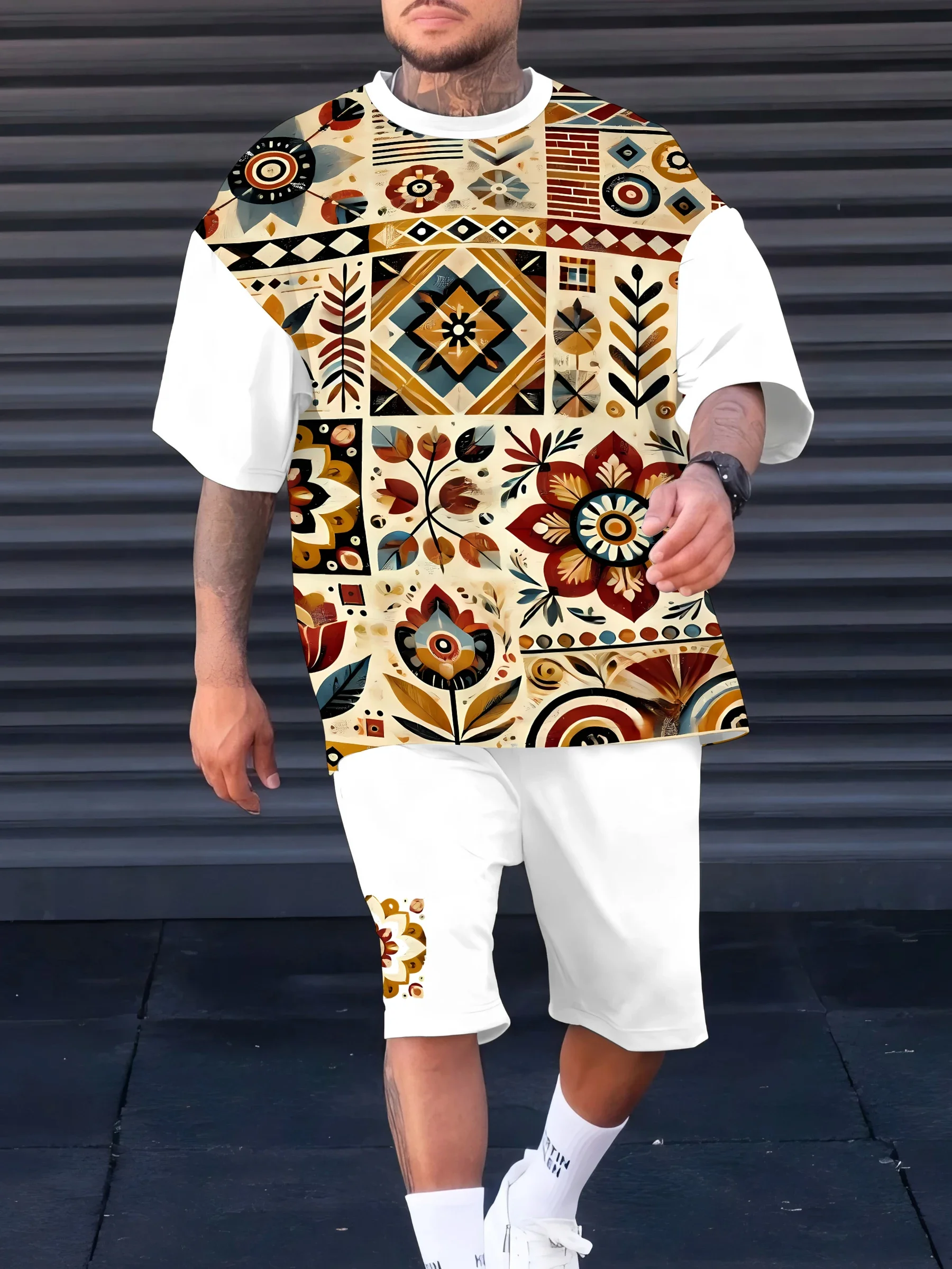 

GELITAYIN Summer 2025 New Retro Ethnic Style Men's Casual And Fashionable Outdoor Men's Wear