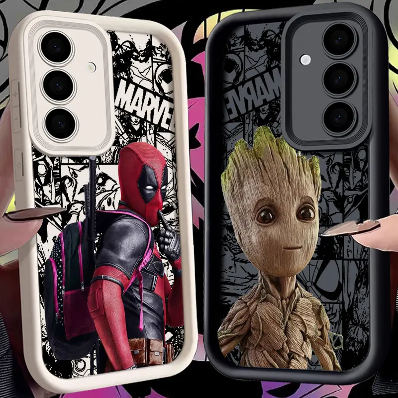

Marvel Cool Deadpool Groot Silicon Soft Case For Samsung Galaxy S26 S25 Ultra S24 S23 Plus S22 S21 S20 FE Protection Phone Cover