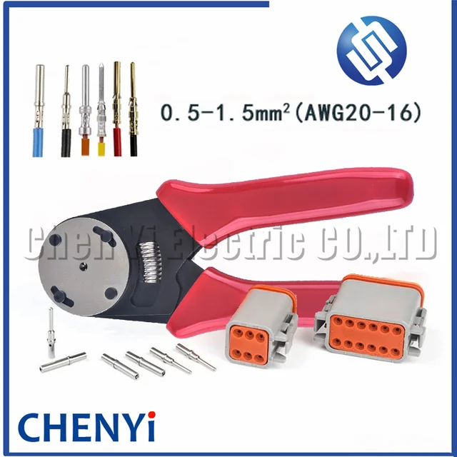 Okrągłe złącze serii DT Narzędzie do ręcznego zaciskania pinów 16 AWG dla 0462-201-16141 0460-202-16141 0460-215-1631 0462-209-1631 Dla Deutsch