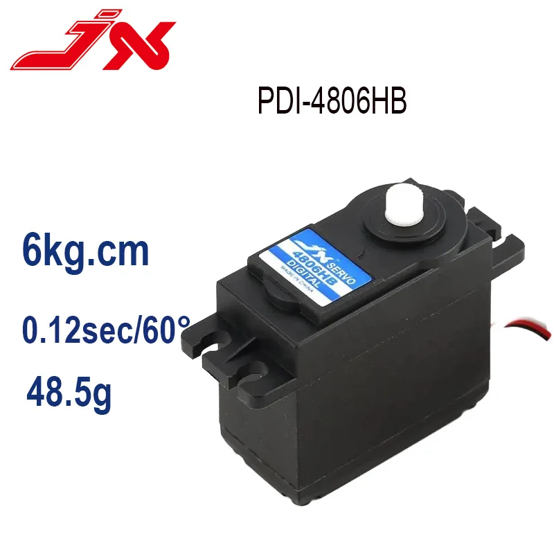 

JX PS-4806HB PDI-4806HB 6.2kg Plastic Gear Standard Servo Motor For 1/10 1/8 RC Car Boat Fixed Wing Truck Buggy Helicopter