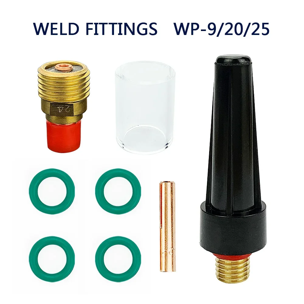 8Pcs/Set TIG Welding Torch Gas Lens Cup Kit Durable Welding Accessories  For WP-9/20/25 3/32