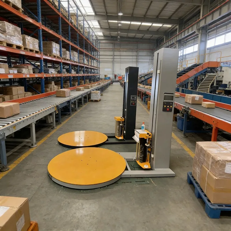 Compact Mobile Pallet Stretch Wrapper Small Footprint Automatic Film Wrapping Machine for Limited Space