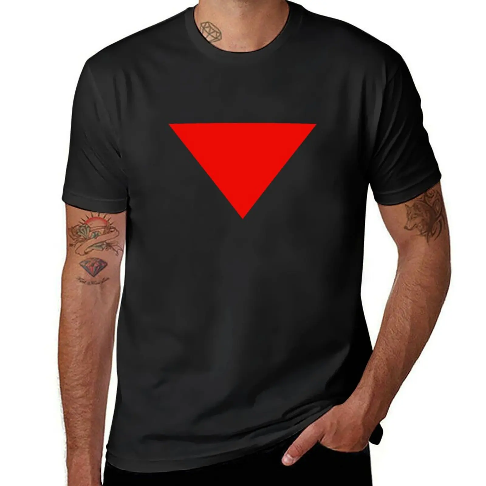 Inverted Red Triangle Upside Down Geometric Form T-Shirt boys whites sublime plain t shirts men