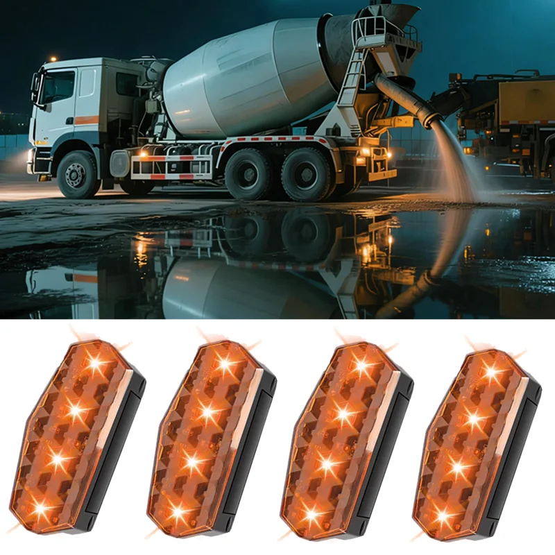 4PCS Solar Car Warning Lights Truck Automatic Sensor Emergency Beacon Light Anti-collision Induction Strobe Marker Side Light