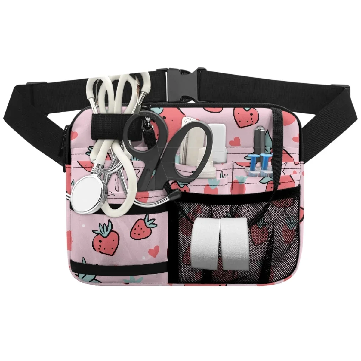 Kawaii Erdbeer Hüft taschen für Frauen Notfall anpassen Riemen Gürtel tasche neue Gürtel Veranstalter Lagerung Reiß verschluss Riñoneras Para Hombre