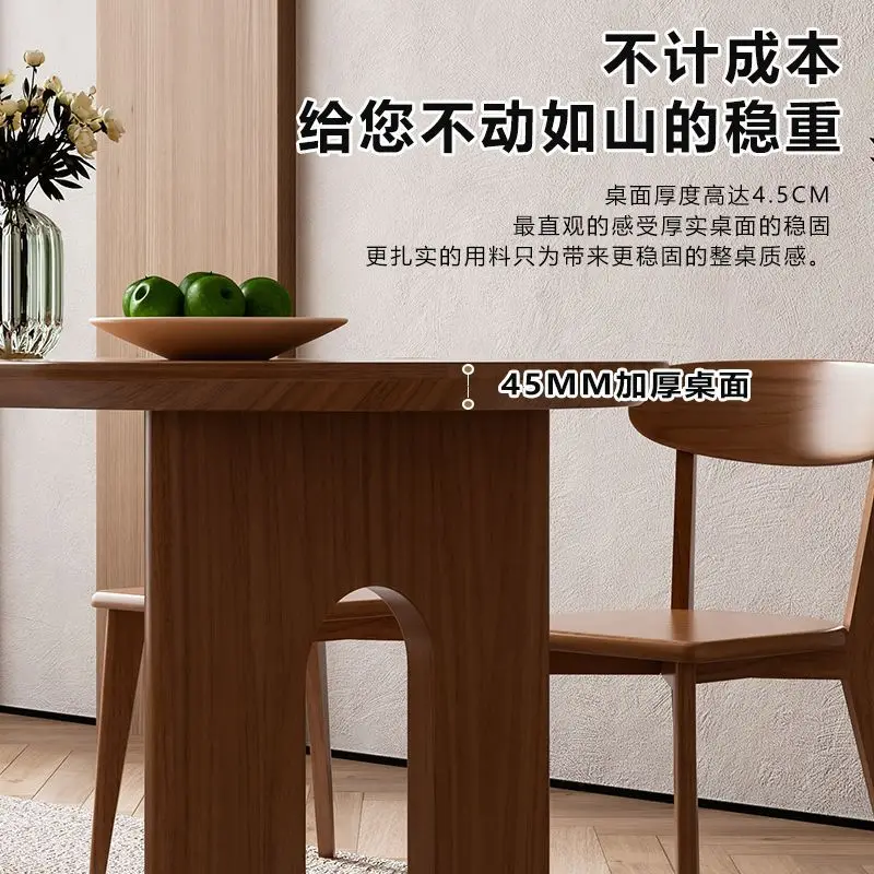 Nordic solid wood island dining table household small apartment against the wall semi-circular dining table simple living room l