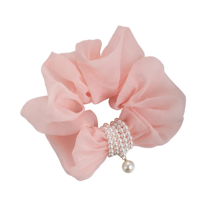 

1 шт. Премиальная резинка для волос с жемчужной сеткой во французском стиле, нежная эластичная резинка для пучка и хвоста, для женщин, для повседневного использования, элегантная и изящная