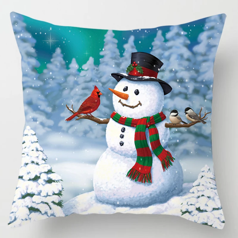 Christmas Pillow Covers Cartoon Anime Short Plush Velvet Thick Pillow Cases Home Decoration High Quality Cushions Cover