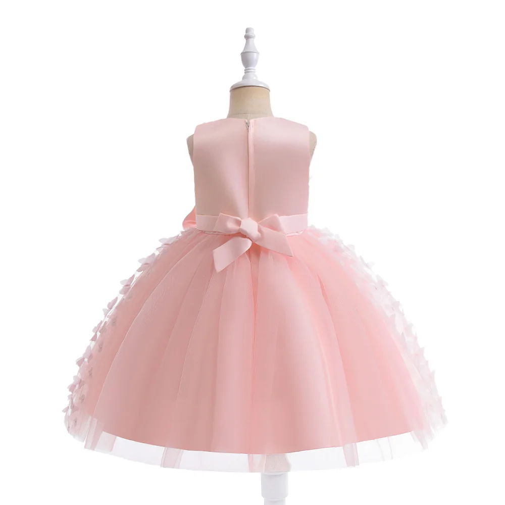 Summer Girls Butterfly Party Dresses Christmas Costume Bow Bridemaids Princess Dress for Girl Lace Birthday Evening Wedding Gown