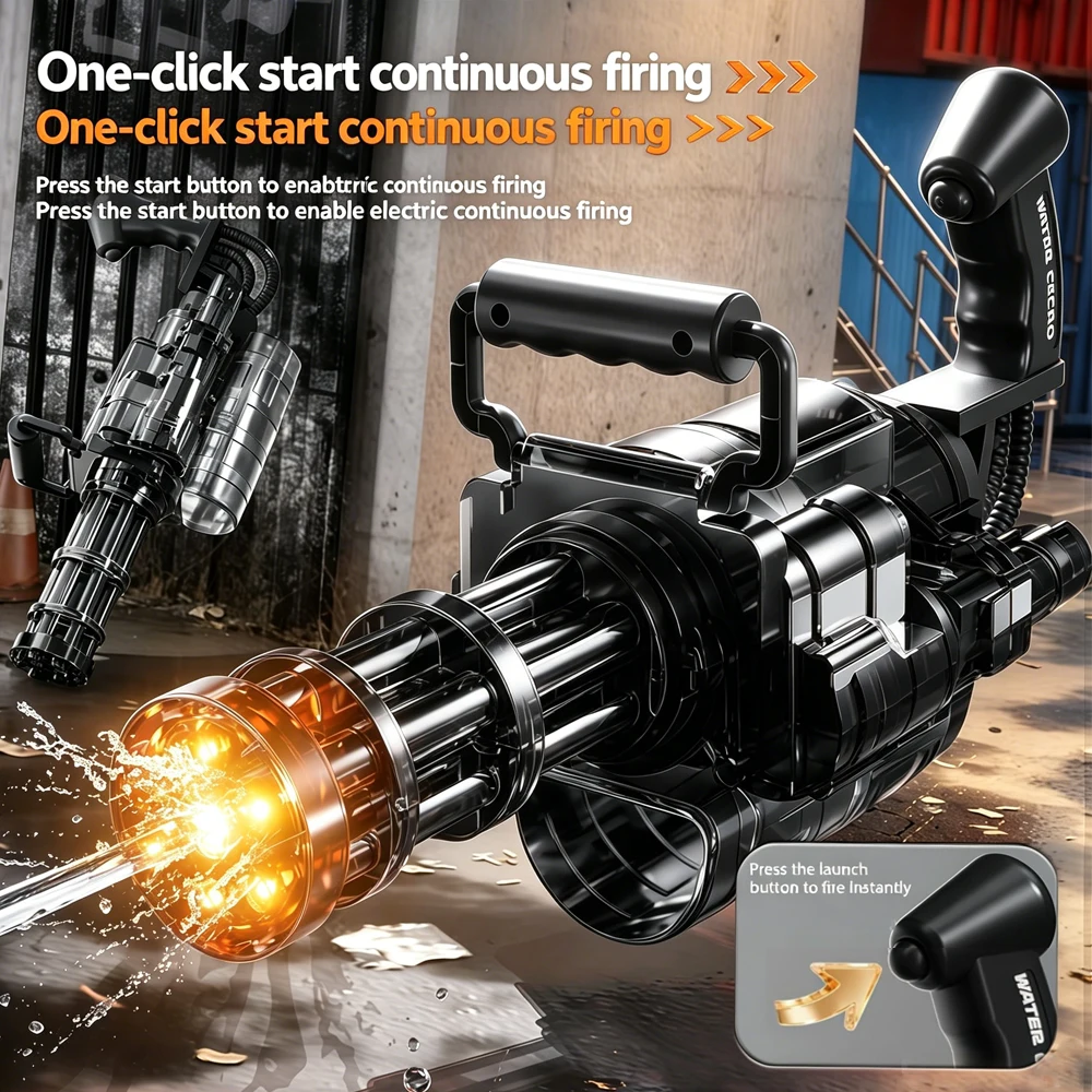 

Children Simulated Firing Electric Water Gun Toy Gatling Automatic Continuous Shooting Water Pistol Outdoor Summer Fun Play Kid