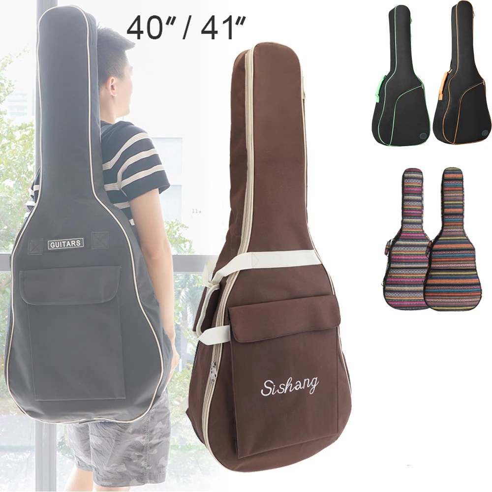 1pc 40/41 Inch Guitar Bag Classic Acoustic Electric Guitar Case Double Straps Pad Cotton Oxford Thicked Soft Waterproof Backpack