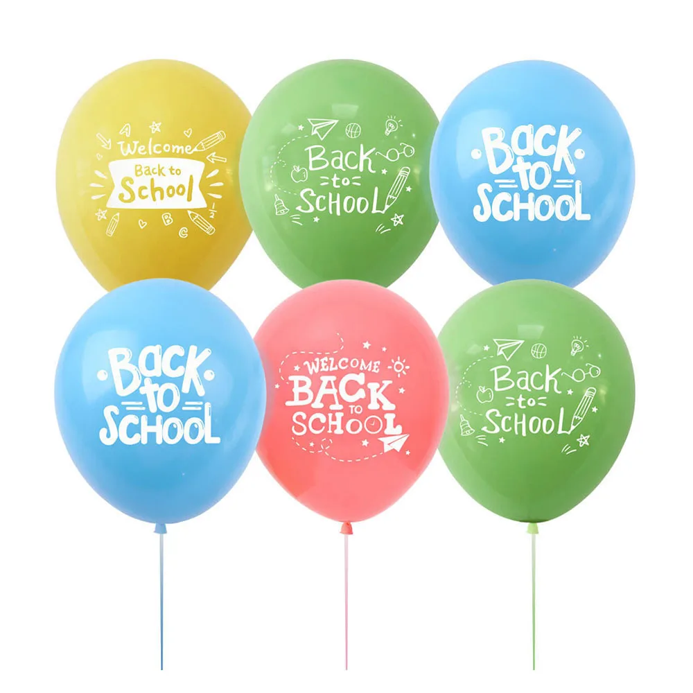 10Pcs New Welcome Back To School Balloons School Time Latex Balloons Colorful Balloons School Opening Season Party Decoration