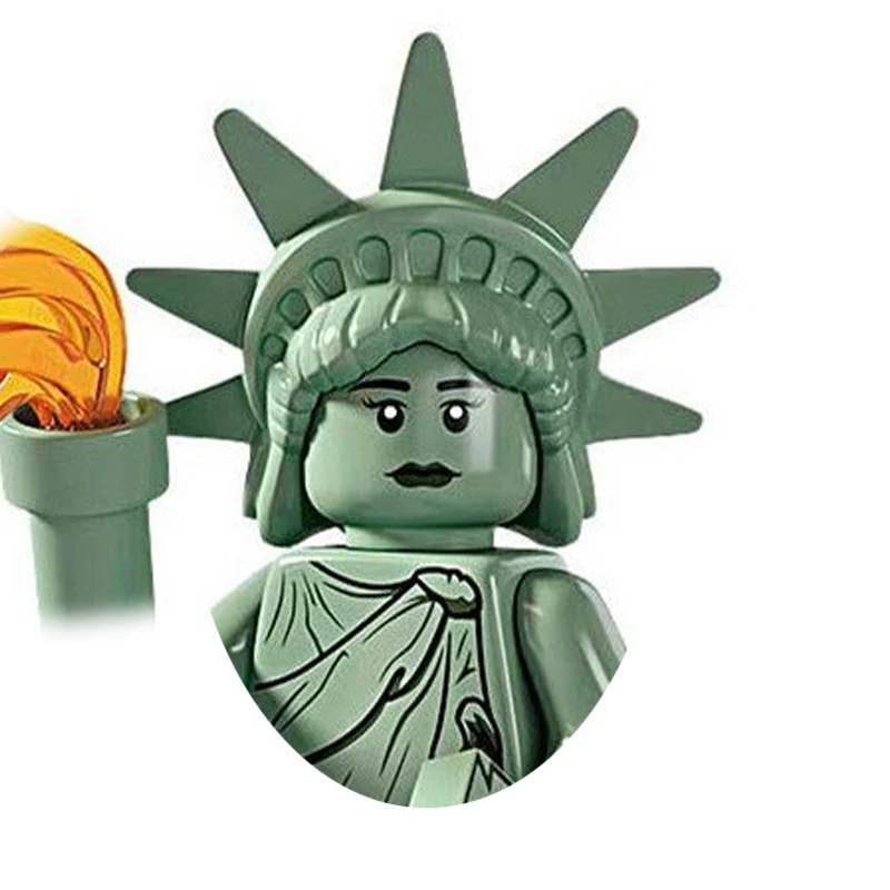 Mini Statue of Liberty Buzz Figures Unicorn Shark Suit Guy Graduates Single Cartoon Building Blocks Kids Boys Birthday Gift