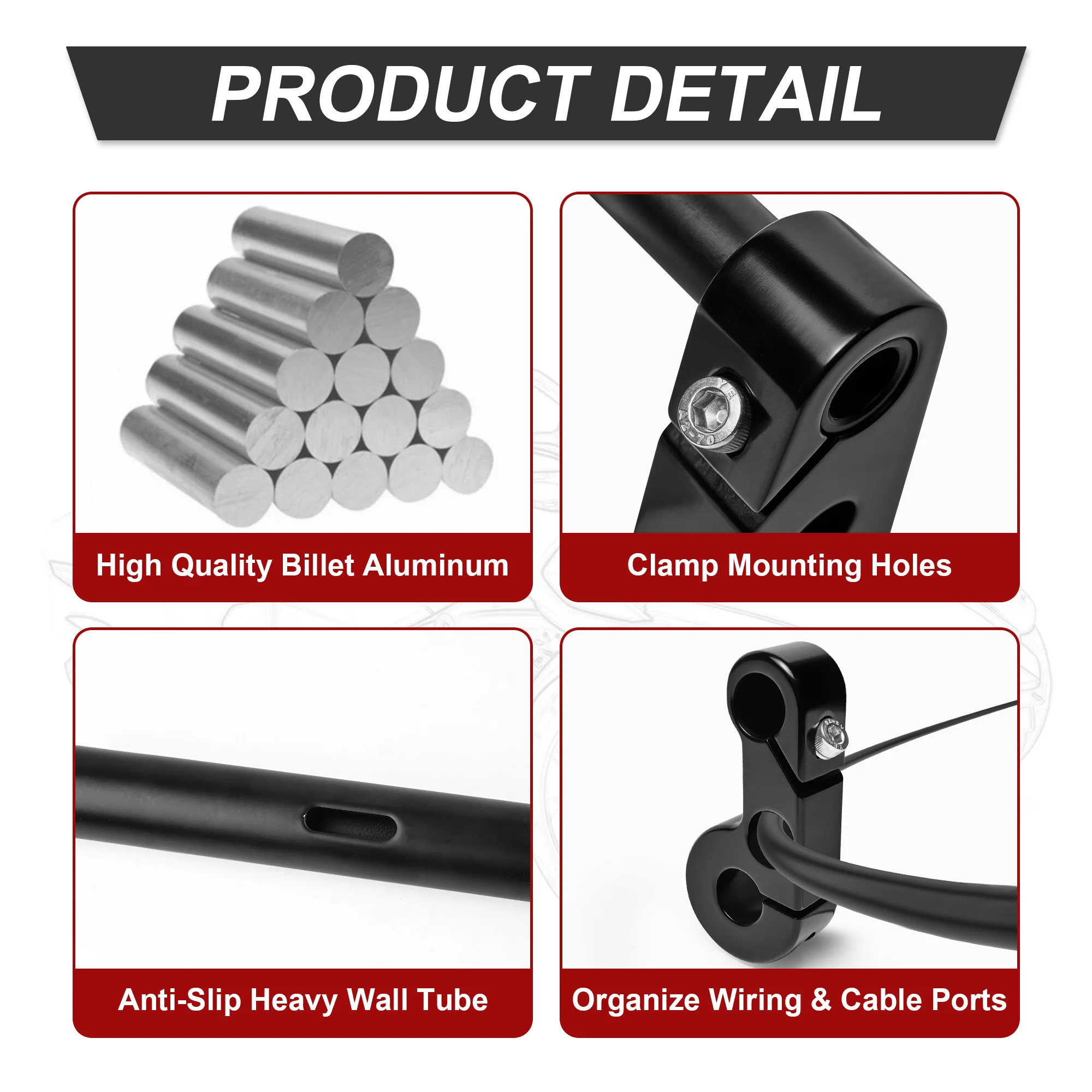 Elevadores de manillar de retroceso de color negro fresco para Can Am Spyder RS RS-S GS 2008-2012 accesorios de aluminio elevador de barra de mango ATV