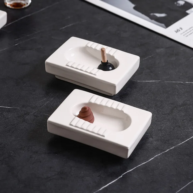 Bizarre Creative Squat Toilet Ashtray Personalized Ceramic Toilet Ashtray Decoration Birthday Gift Creative Ornament