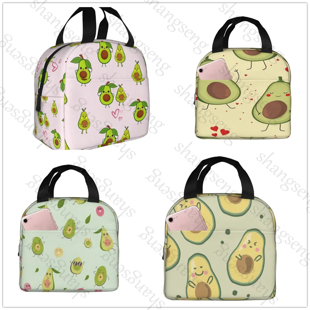 

fruit avocado cartoon Insulated Thermal Bag Lunch bag Foods Drink Storage Leakproof Picnic Camping Bags Box beach