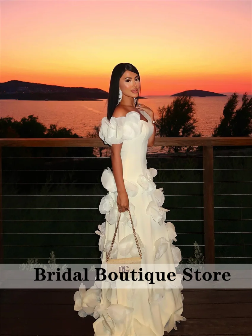 

Elegant White Luxury Evening Dress For Women Wedding Party Gown Crystals Appliques 2025 Formal Prom Party Gown Customized