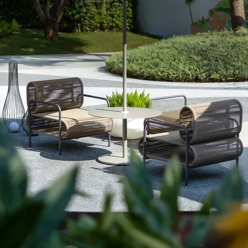 Outdoor sofa courtyard waterproof sunscreen backrest outdoor balcony rattan sofa B & B outdoor furniture combination