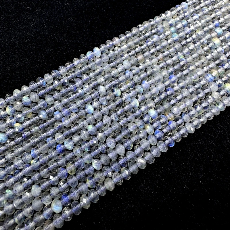 Natural Faceted Labradorite Beads 2/3/4MM Tiny Round Loose Strand Bright Jewelry Making Supplies For Bracelets And Necklaces