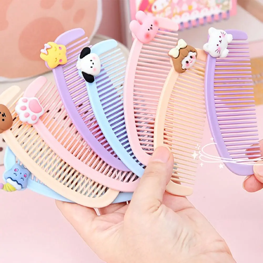 Cute Strawberry Pattern Kids Hairdressing Comb PP Portable Fruit Hair Combs Not Hurt the Head Fine-toothed Comb Kids Adult