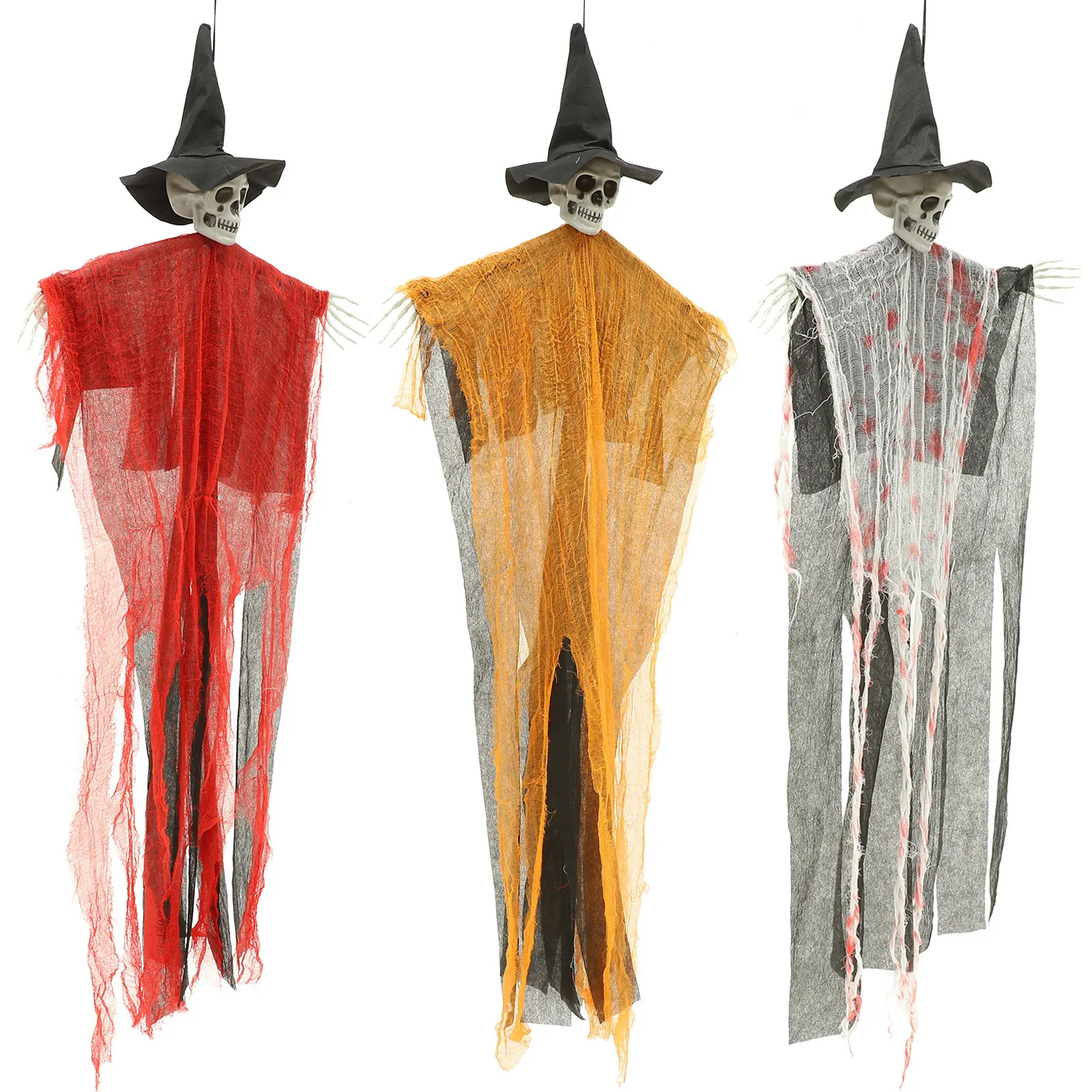 

3 Pcs Hanging Skull Decor Halloween Decorations Indoor Party Skeletons Scary Prop
