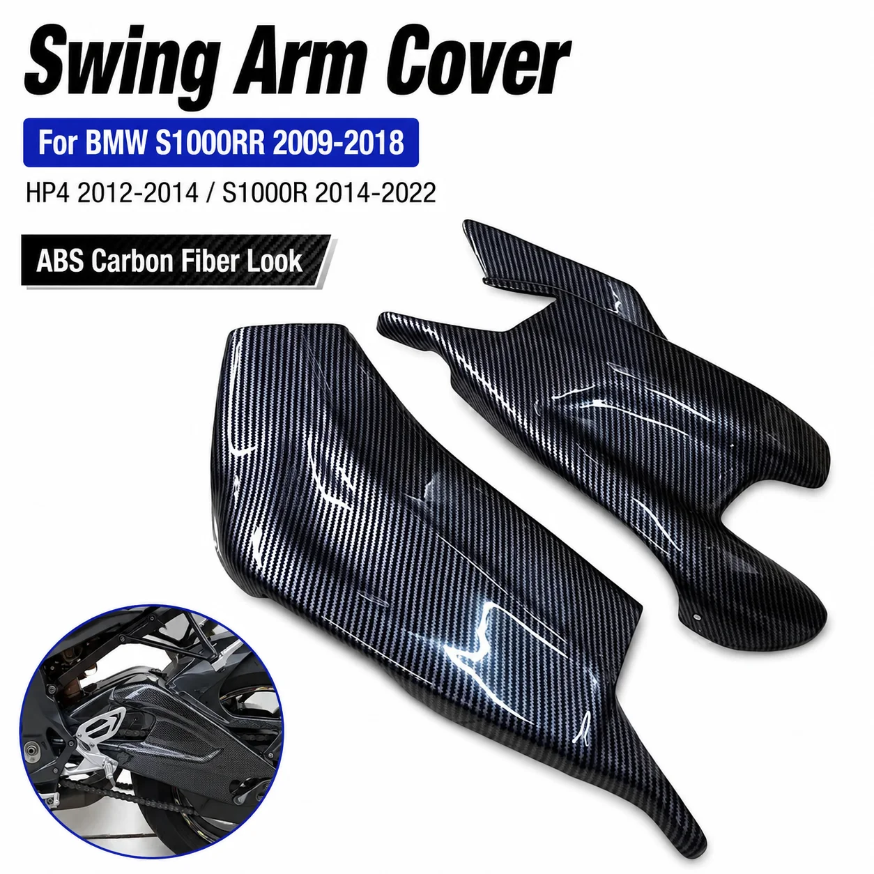 Motorcycle Rear Swingarm Cover Chain Guard Carbon Fiber Look ABS Protector Compatible With BMW S1000RR HP4 S1000R