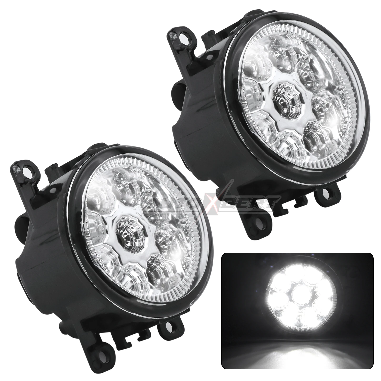 2x Fog Light Lamps Assembly LED White Front Headlight For Renault Megane 2 3 CC Duster Logan Fluence Koleos Kangoo Sandero