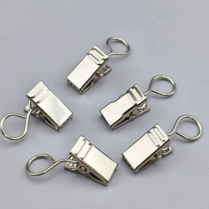 Closed Curtain Hooks 40 pcs, Silver Closed Loop Design, Easy Curtain Install, for Bedroom Window Drapery