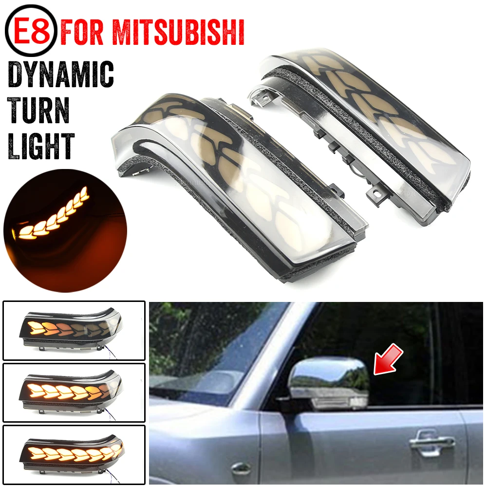 

2PC NEW Dynamic LED Turn Signal Light Mirror Indicator Blinker For Mitsubishi Pajero V73 V77 V93 V97 2006-2019 Car Accessories