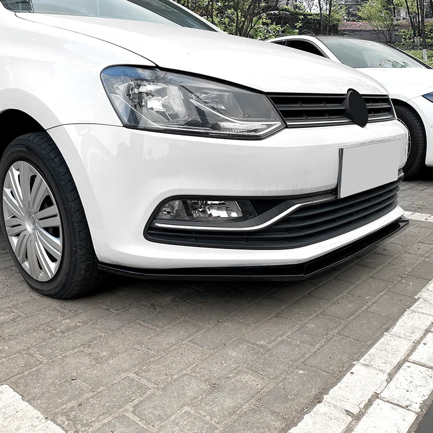 폭스바겐 폴로 MK5 6R 6C TDI TSI 2009-2017 바디킷 튜닝용 프론트 범퍼 립 스포일러 스플리터 디퓨저 (글로스 블랙) 썸네일 6