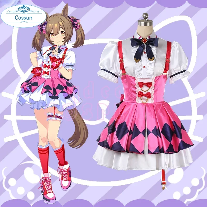 Anime!Umamusume:Pretty Derby Smart Falcon Battle Suit Lovely Princess Dress Cosplay Costume Halloween Party Role Play Outfit NEW