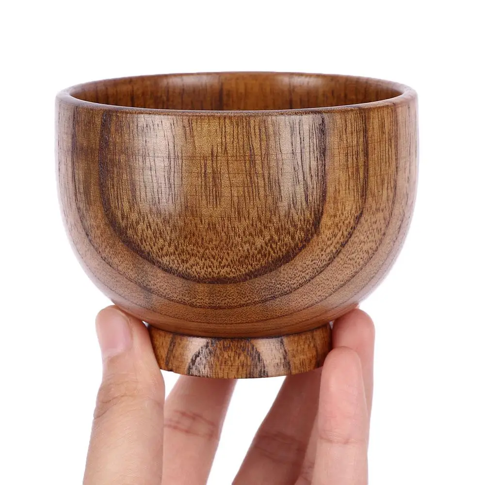 ودية سالا الحرف اليدوية تناول الأطفال اليدوية سلطة الفاكهة حساء أدوات المائدة الخشب الطبيعي أوعية الأرز وعاء خشبي النمط الياباني