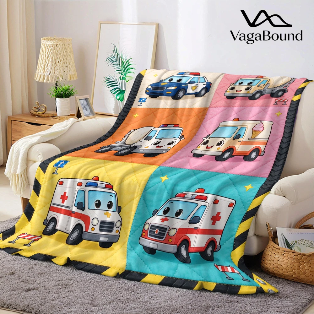 Police Mixer Ice Ambulance Flannel Blanket Perfect for Sofa Office Bed Travel Sleep Read Relax Camping Four Season Use