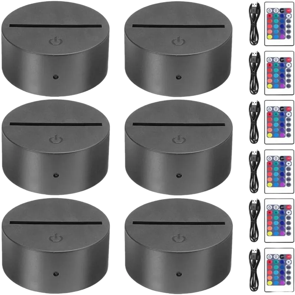 6/12 Stuks 3D Lampvoet Led Nachtlampje Diy Helder Acryl Lakens Rgb Kleur Touch Kinderlampen Slaapkamer decor Kerstcadeau Speelgoed