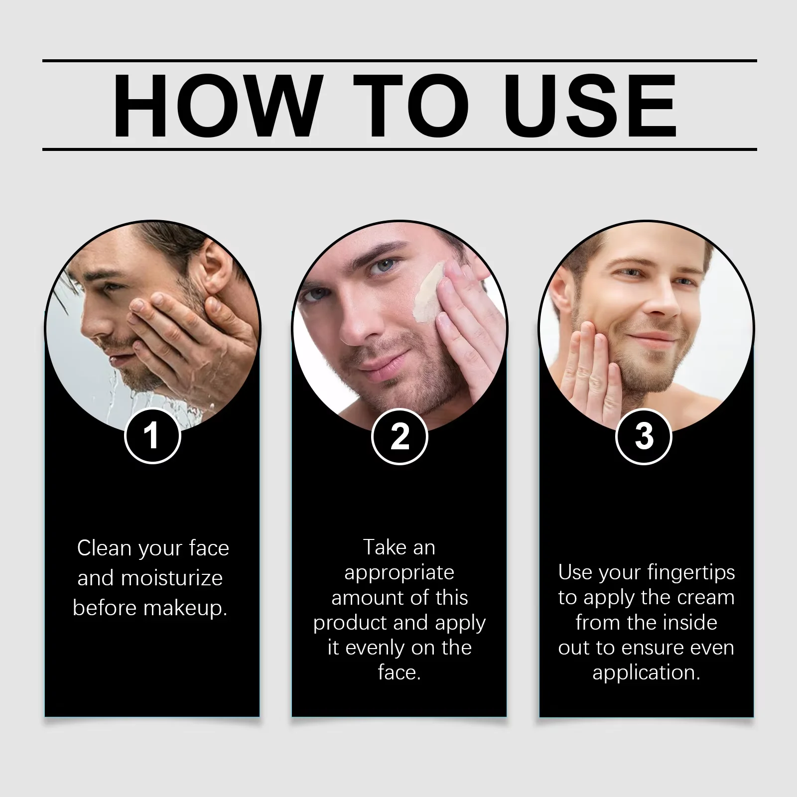East Moon Shea Butter Men Makeup Cream Oil Control Moisturize Base Color Change Full Coverage for Dark Skin BB Foundation Creams