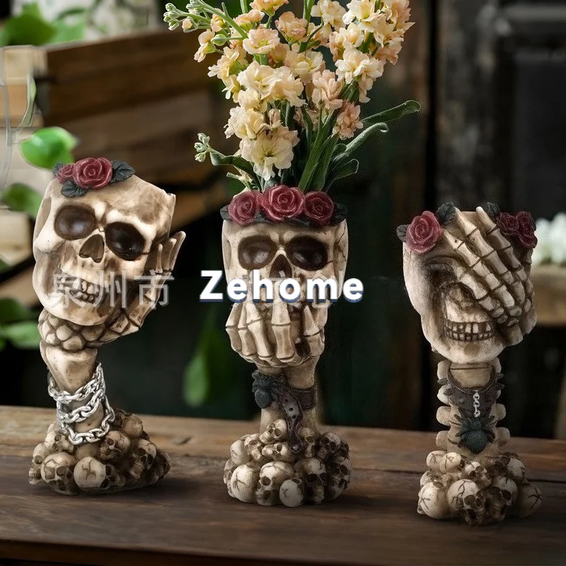 The new vase does not listen, does not look, does not say hand support skeleton creative home desktop decorative art flower