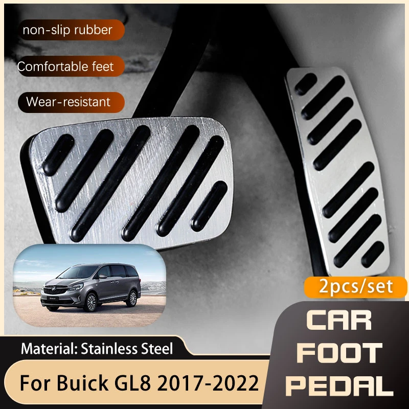 Stainless Steel Car Foot Pedals for Buick GL8 III 2017 2018 2019 2020 2021 2022 Accelerator Gas Brake Pedal Cover Non-slip Pads