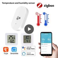 Tuya Zigbee Temperature And Humidity Sensor Need Zigbee Gateway Hub Smart Home Indoor Hygrometer Alexa Google Voice Control