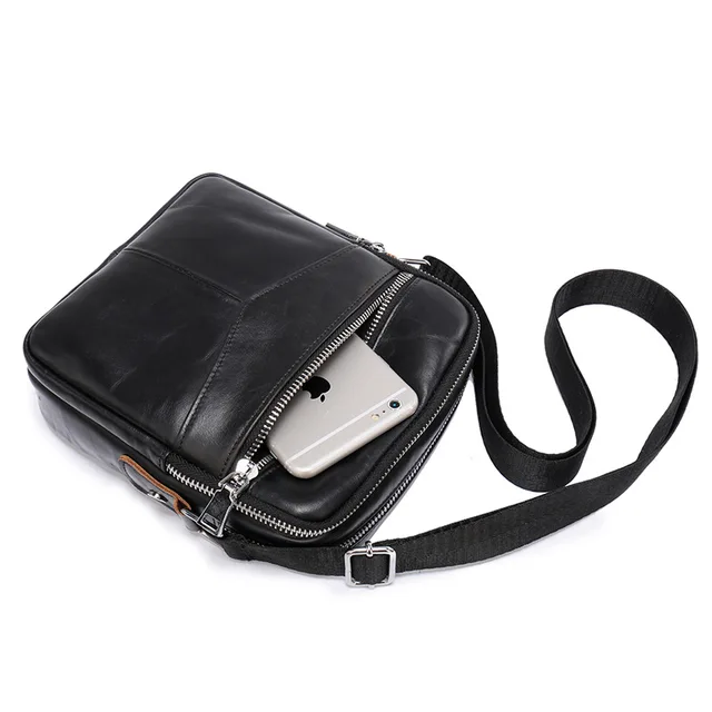 Wysokiej jakości męskie teczki z prawdziwej skóry średni rozmiar męskie skórzane torby kurierskie czarna torba męska na ramię torby crossbody sac