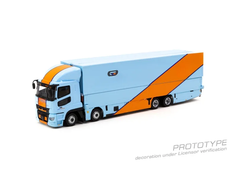 

Tarmac работает 1:64 Fuso Super Great Blue гоночный грузовик, литая модель автомобиля