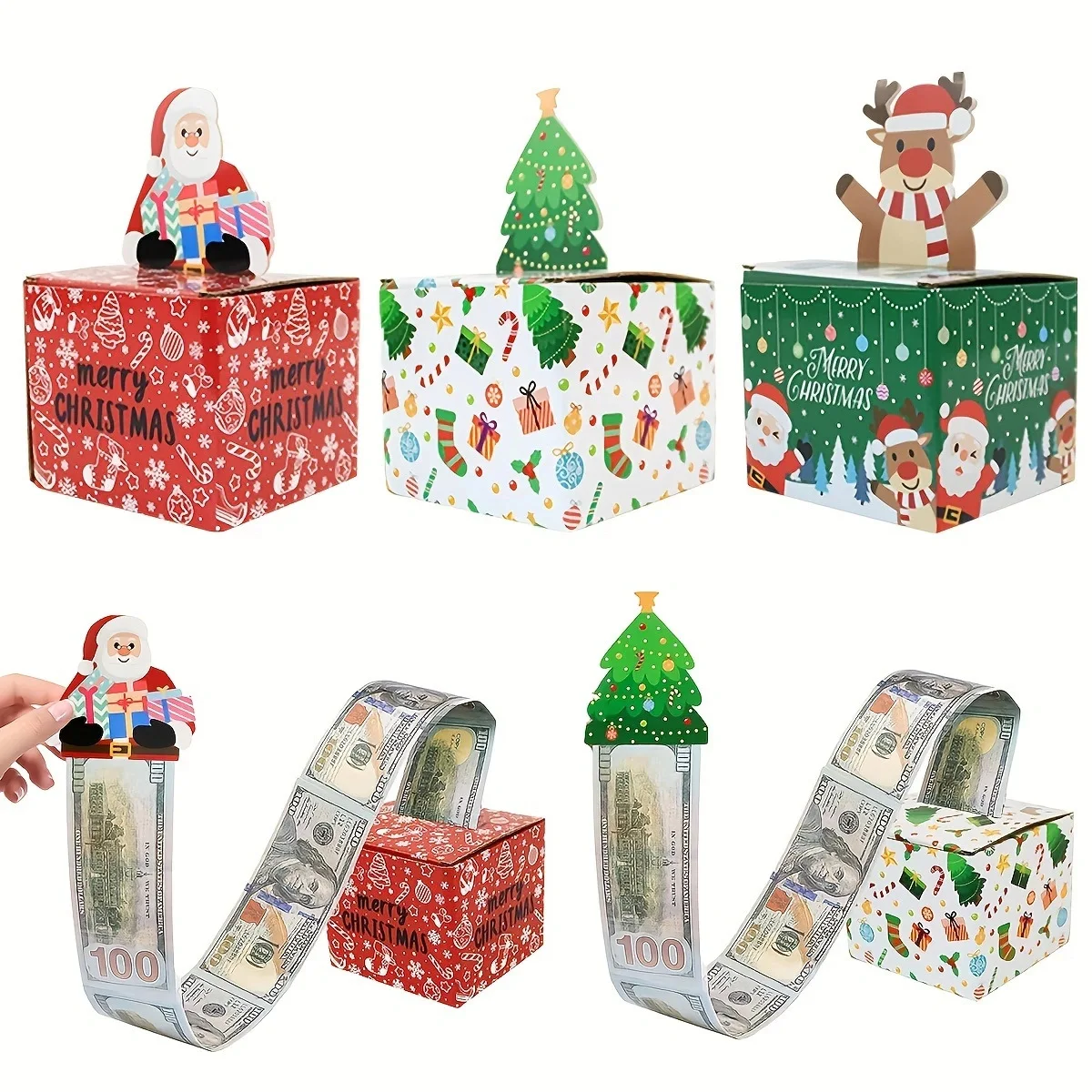 Gift Packaging Christmas Money Pull Surprise Box Corrugated Paper Party Celebration Birthday Wedding Decoration Creative Craft