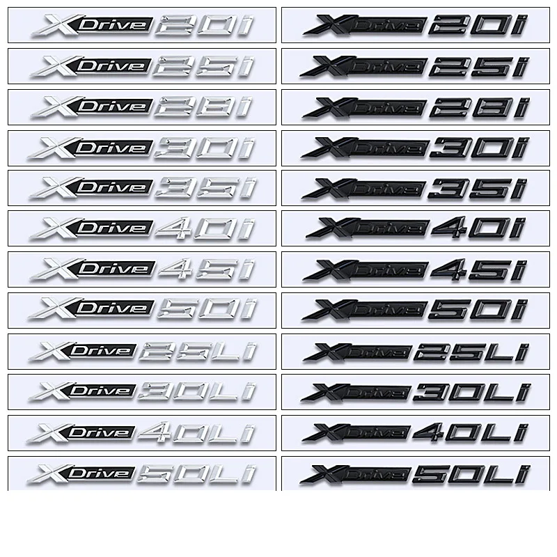 

XDrive 20d 30d 35d 40d 50d 20i 25i 28i 30i 35i 40i 50i Fender Emblem Badge for X3 X4 X5 X6 X7 Car Trunk Sticker