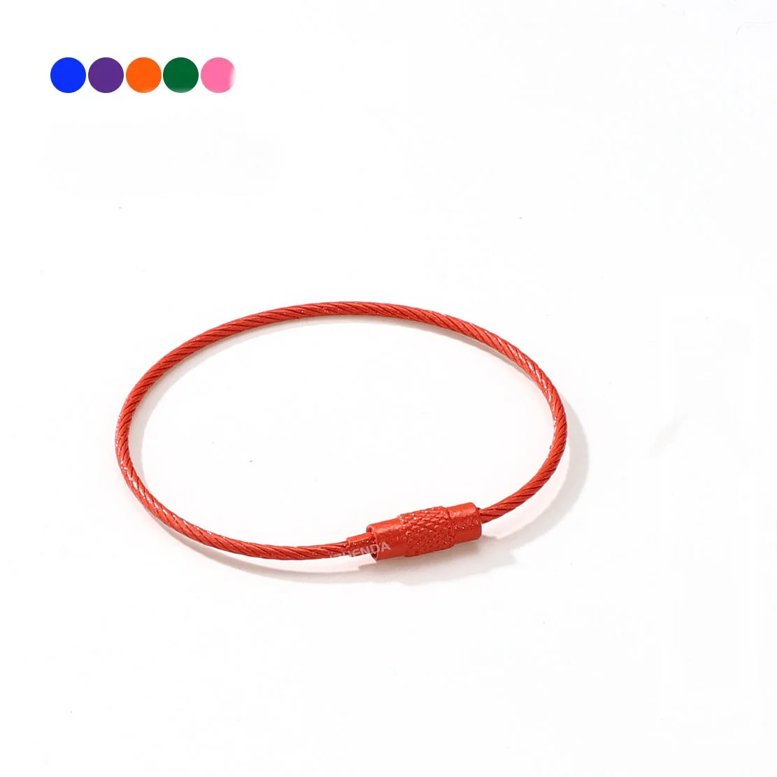 10pcs Colorful Stainless Steel Wire Keychain Cable Loop Set