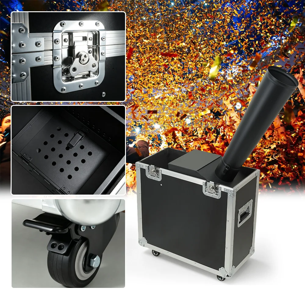 Confetti Cannon DMX CO2 Confetti Blaster Machine Remote Rainbow Paper Shooter For Stage Event Celebration Christmas Halloween