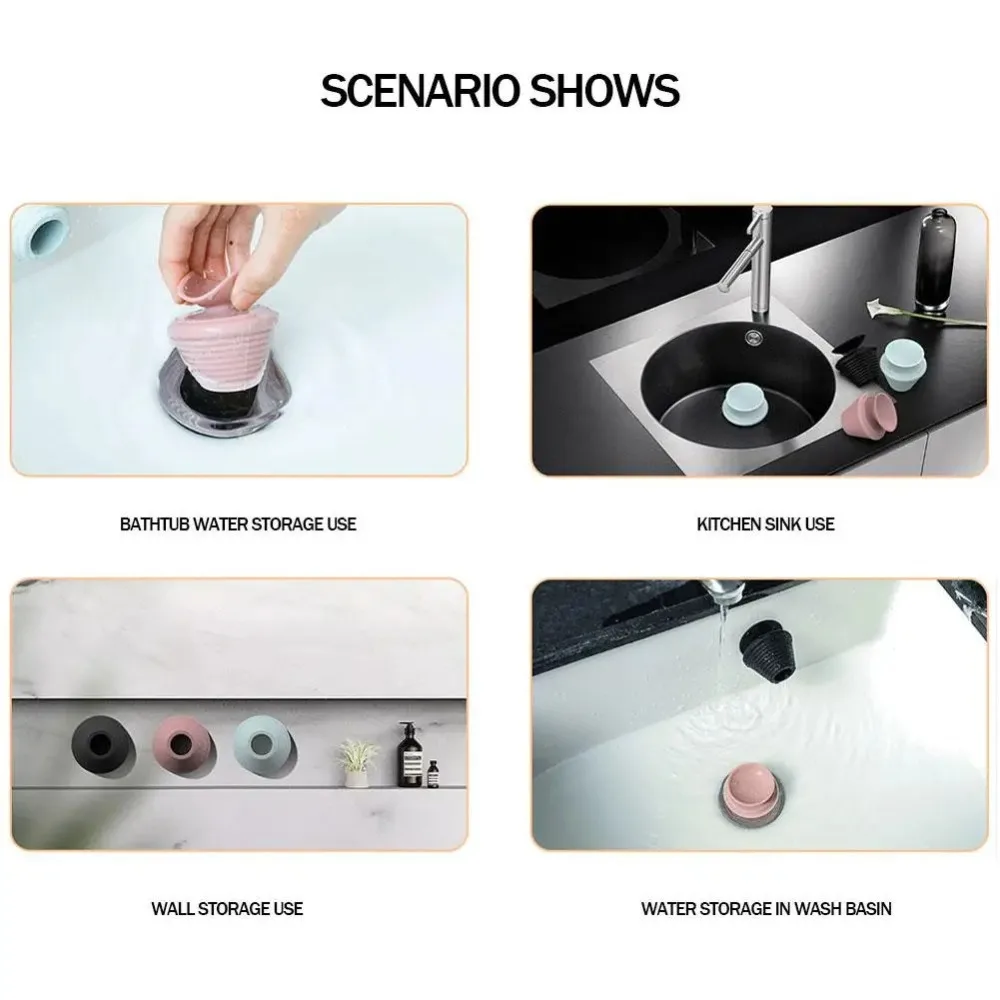 

Silicone Tub Stopper Leakage-proof Anti-Clogging Bathtub Drain Plug Bathroom Accessorie Replacement Drain Stopper