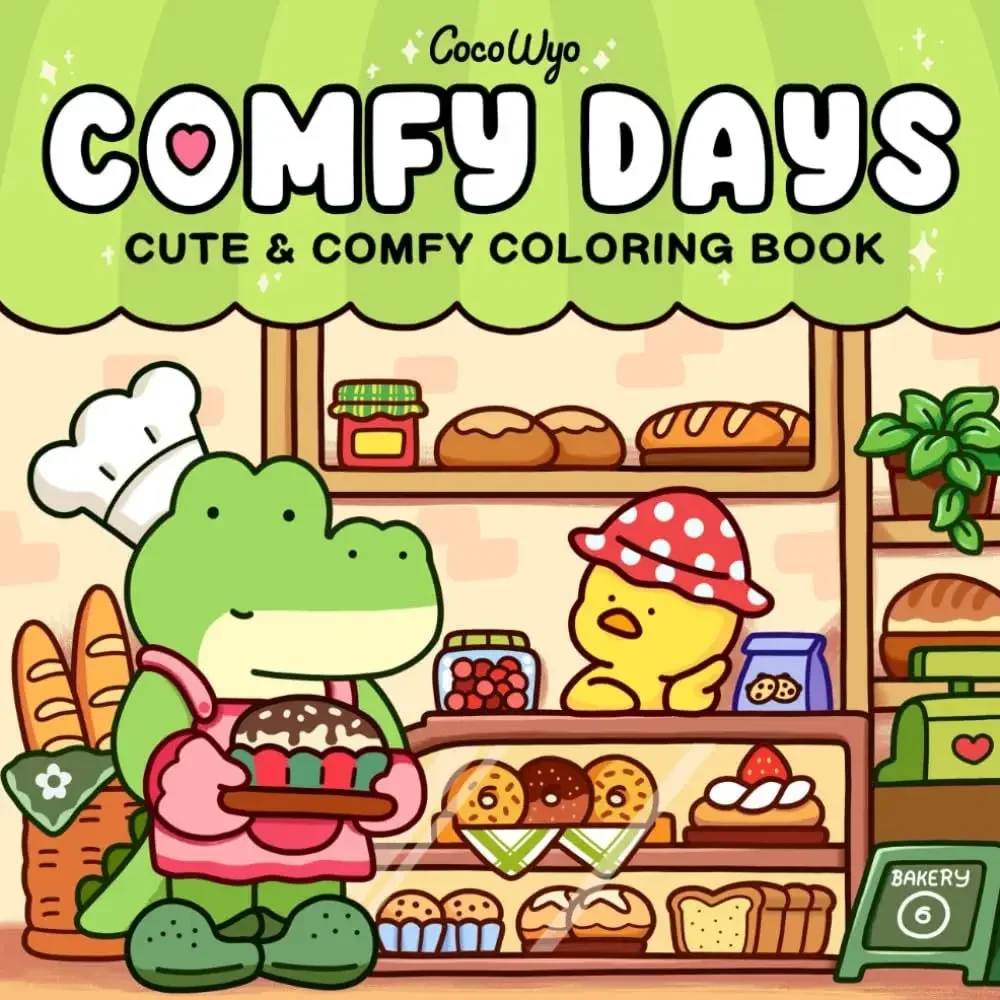 UYEE COZY GIRL Coloring Book Set In Cozy Moments For Relaxation Educational Doodles Book Featuring Adorable Creepy Creatures